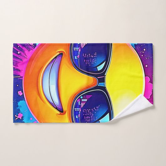 Cool 😎 Emoji Splash Fun Bad Handdoek (Handdoek)