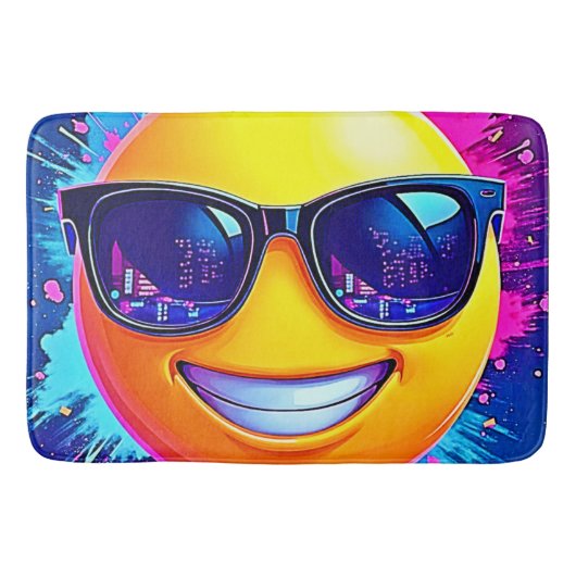 Cool 😎 Emoji Splash Fun Badmat (Voorkant)