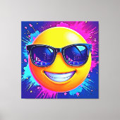 Cool 😎 Emoji Splash Fun Canvas Afdruk (Voorkant)