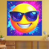 Cool 😎 Emoji Splash Fun Canvas Afdruk (Insitu (Woonkamer))