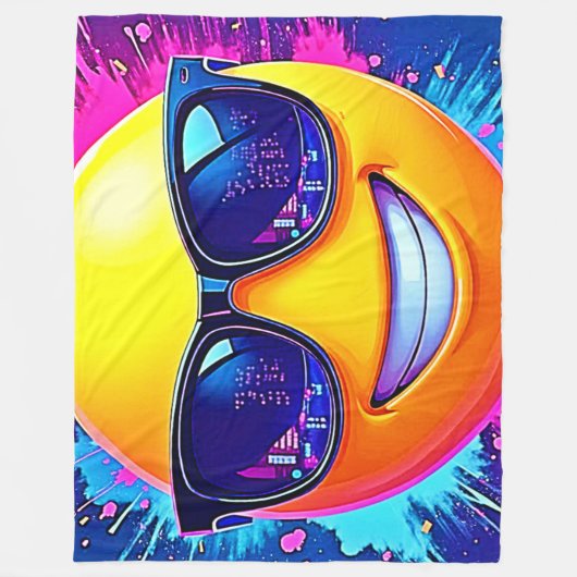 Cool 😎 Emoji Splash Fun Fleece Deken (Voorkant)
