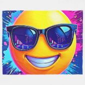 Cool 😎 Emoji Splash Fun Fleece Deken (Voorkant (Horizontaal))