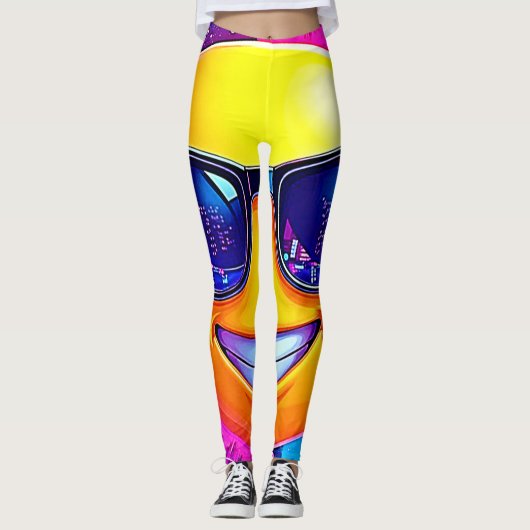 Cool 😎 Emoji Splash Fun Leggings (Voorkant)