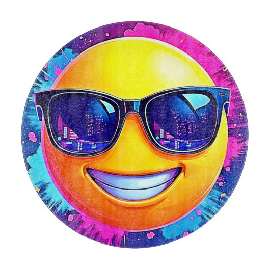 Cool 😎 Emoji Splash Fun Snijplank (Voorkant)