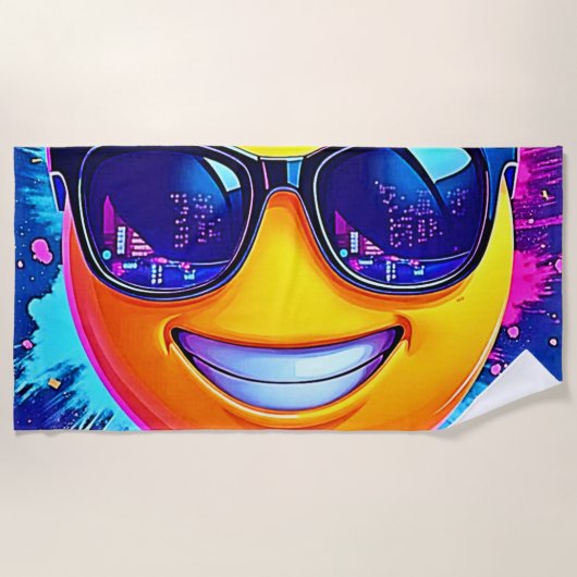 Cool 😎 Emoji Splash Fun Strandlaken (Voorkant)