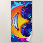 Cool 😎 Emoji Splash Fun Strandlaken (Voorkant)