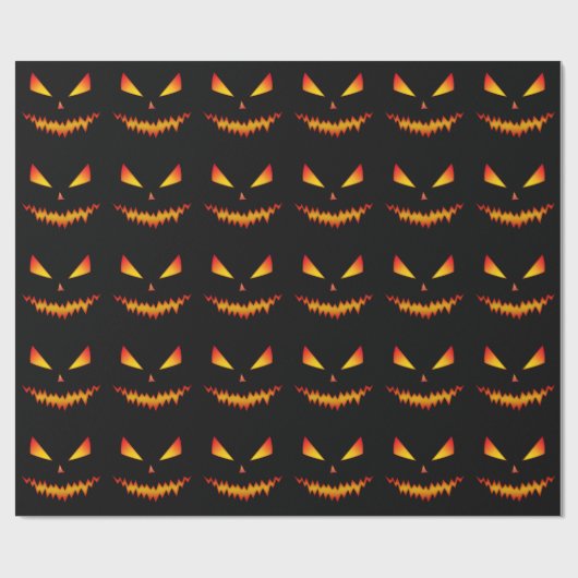 Cool en eng Jack O'Lantern face Halloween Cadeaupapier (Vlak)