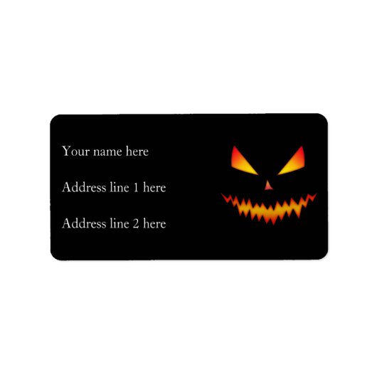 Cool en eng Jack O'Lantern face Halloween Etiket (Voorkant)