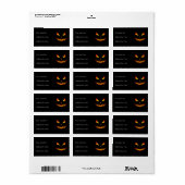 Cool en eng Jack O'Lantern face Halloween Etiket (Full Sheet)