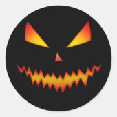 Cool en eng Jack O'Lantern face Halloween Ronde Sticker (Voorkant)