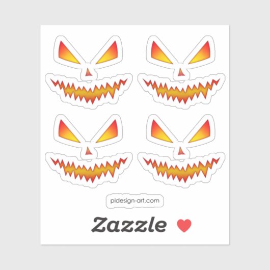 Cool en eng Jack O'Lantern face Halloween Sticker (Vel)