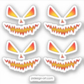 Cool en eng Jack O'Lantern face Halloween Sticker (Voorkant)