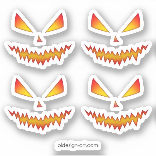 Cool en eng Jack O'Lantern face Halloween Sticker (Voorkant)