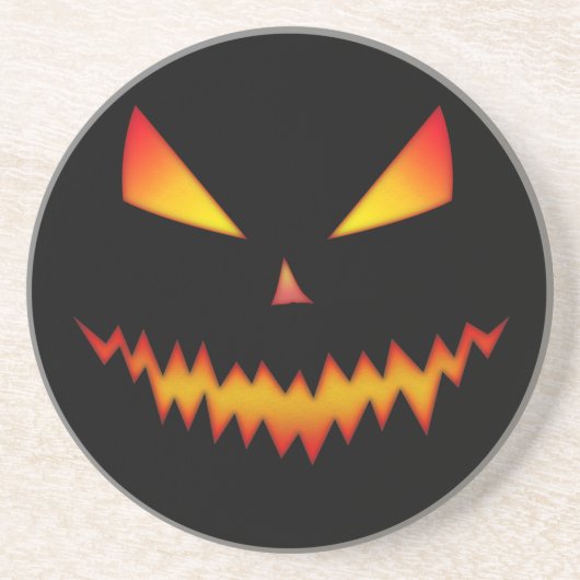 Cool en eng Jack O'Lantern face Halloween Zandsteen Onderzetter (Voorkant)