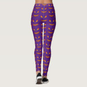 Cool en eng Jack OLantern gezicht Halloween paarse Leggings (Achterkant)