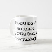 Cool en Fun Mijn vrouw weet alles Funny Koffiemok (Voorkant links)