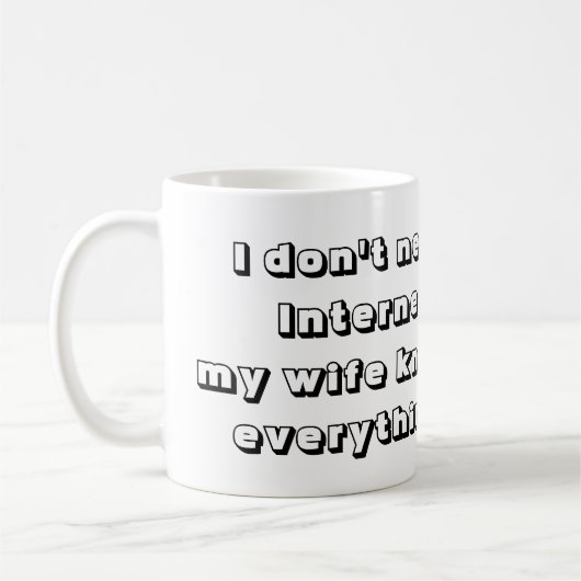 Cool en Fun Mijn vrouw weet alles Funny Koffiemok (Links)