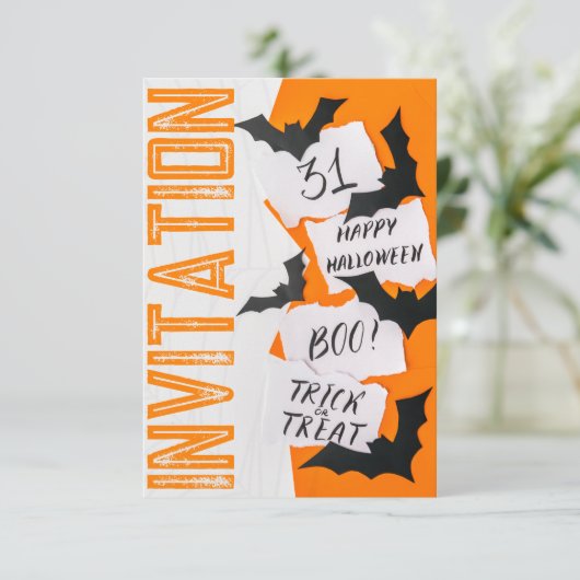Cool en Fun, voor naar achter Halloween Kaart (Staand voorkant)