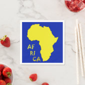 Cool en funky Geel Afrika Kaart Papier Servet (Insitu)