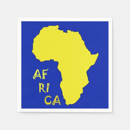 Cool en funky Geel Afrika Kaart Papier Servet (Voorkant)
