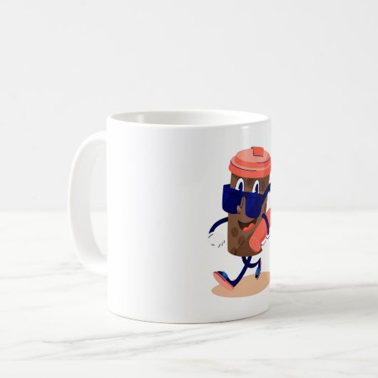 Cool en grappig koffie karakter koffiemok (Voorkant links)
