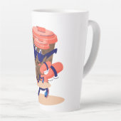 Cool en grappig koffie karakter latte mok (Rechterhoek)