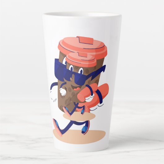 Cool en grappig koffie karakter latte mok (Voorkant)