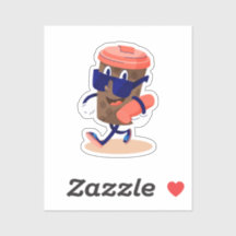 Cool en grappig koffie karakter