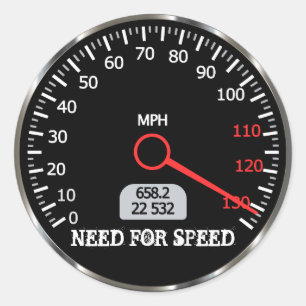 Cool- en grappige autosnelheidmeter ronde sticker