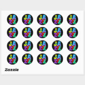 Cool en hip Jazz Ronde Sticker (Vel)