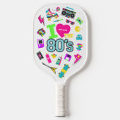 Cool en kleurrijk Ik hou van de jaren 80 | Naam Pickleball Paddle (Voorkant)