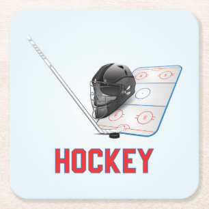 Cool- en kleurrijke Hockey-sportelementen Kartonnen Onderzetters