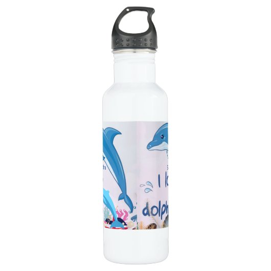 Cool en kleurrijke l Liefde Dolfijnen Quotes Naam Waterfles (Voorkant)