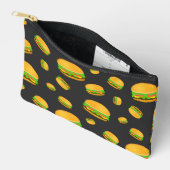 Cool en leuk lekker hamburgerpatroon donkergrijs etui (Open)