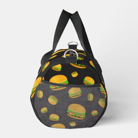 Cool en leuk lekker hamburgerpatroon donkergrijs plunjezak (Rechts)