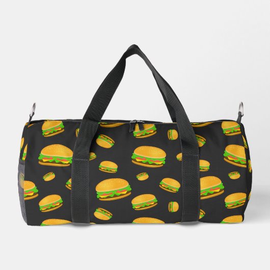 Cool en leuk lekker hamburgerpatroon donkergrijs plunjezak (Achterkant)