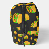 Cool en leuk lekker hamburgerpatroon donkergrijs toilettasje (Rechts)