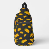Cool en leuk lekker taco patroon donkergrijs sling bag (Voorkant)