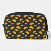 Cool en leuk lekker taco patroon donkergrijs toilettasje (Voorkant)