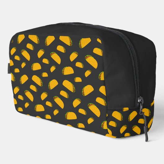 Cool en leuk lekker taco patroon donkergrijs toilettasje (Rechterhoek)