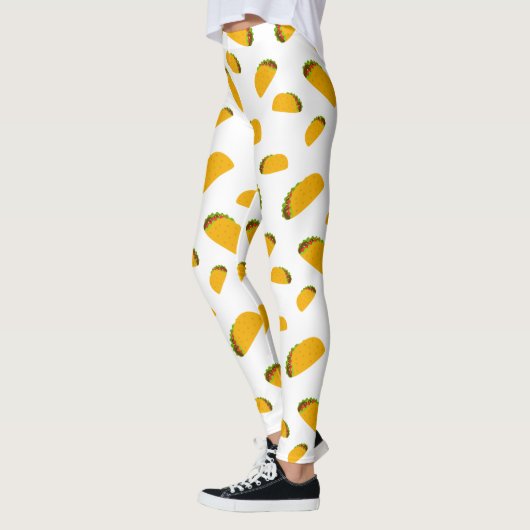 Cool en leuk lekker taco patroon wit leggings (Links)