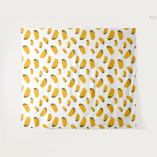 Cool en leuk lekker taco patroon wit Muur Wandkleed (Voorkant (horizontaal))