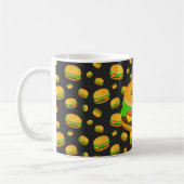 Cool en leuk smakelijk burgerpatroon Monogram Koffiemok (Links)