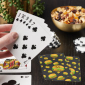 Cool en leuk smakelijk burgerpatroon Monogram Pokerkaarten (Insitu)