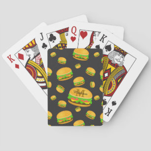 Cool en leuk smakelijk burgerpatroon Monogram Pokerkaarten