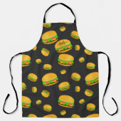 Cool en leuk smakelijk burgerpatroon Monogram Schort (Voorkant)