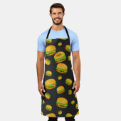 Cool en leuk smakelijk burgerpatroon Monogram Schort (Gedragen)
