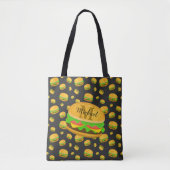 Cool en leuk smakelijk burgerpatroon Monogram Tote Bag (Voorkant)