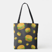 Cool en leuk smakelijk burgerpatroon Monogram Tote Bag (Achterkant)
