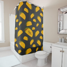 Cool en leuk yummy taco patroon Monogram Douchegordijn